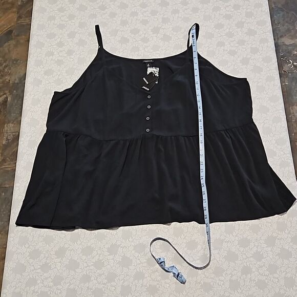 Torrid Tank Top Black Washable Crinkle Gauze Size 5 - Picture 3 of 7
